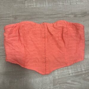 Coral Strapless Bustier Top Size Large